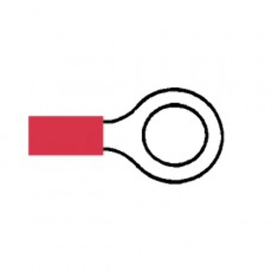 Red Pre-Insulated Ring Terminals - 8.40mm (Pack of 50) - 0-001-48
