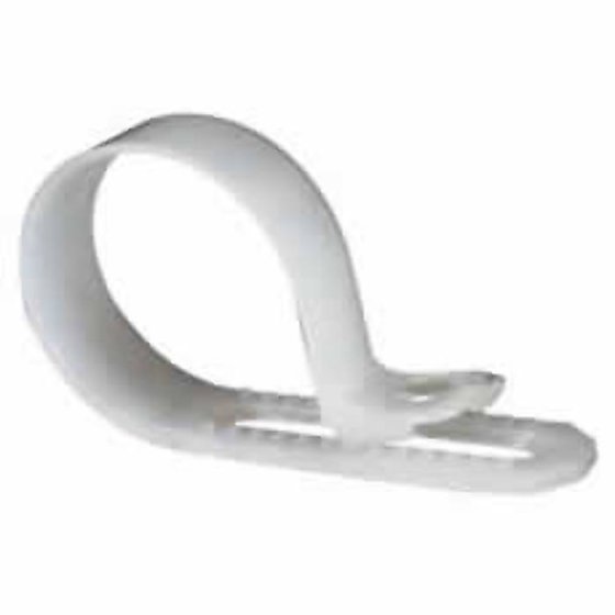 White Nylon P Cable Clips for 9-14mm diameter cable (Pack of 25) - 0-002-73