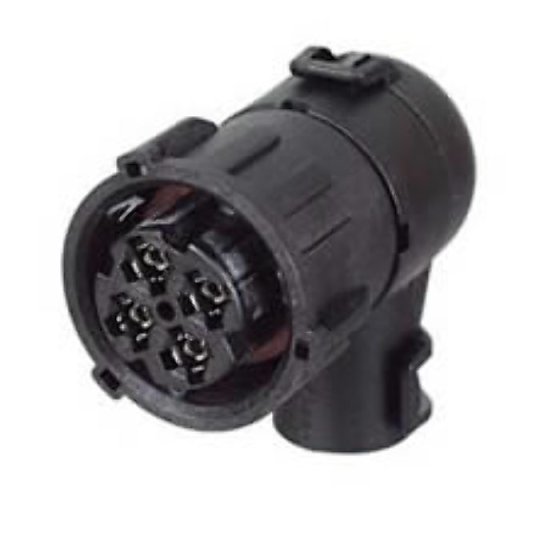 DIN Black Nylon 90 degree Connector for 10NW Tubing - 4 Way - Each - 0-326-54