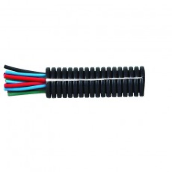 Black Polypropylene Deep-Section Convoluted Split Tubing - 10NW x 50m - 0-328-11