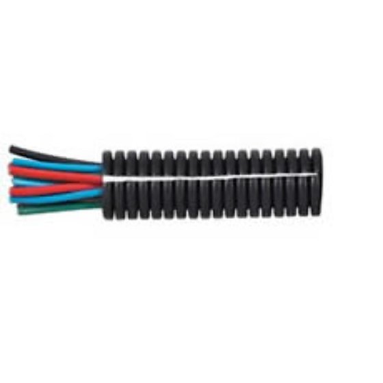 Black Polypropylene Deep-Section Convoluted Split Tubing - 10NW x 50m - 0-328-10