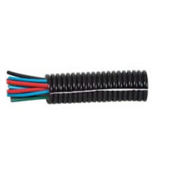 Black Nylon Heavy-Duty Convoluted Split Tubing - 17NW x 50m - 0-331-17