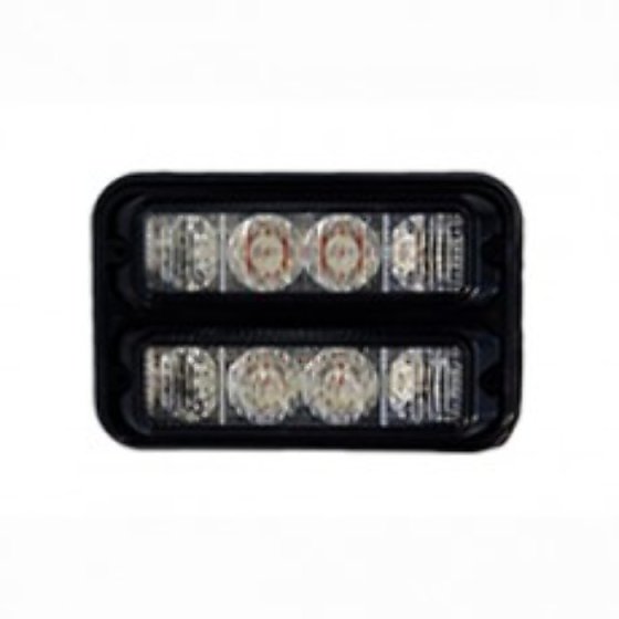 2x R65 Amber 4 LED Horizontal Warning Light with Black Housing - 12/24V - Each - 0-442-19