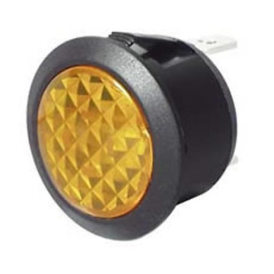 Amber LED Warning Light for 20mm Dia Panel Hole12/24V - 4-607-46 - 50 Pack
