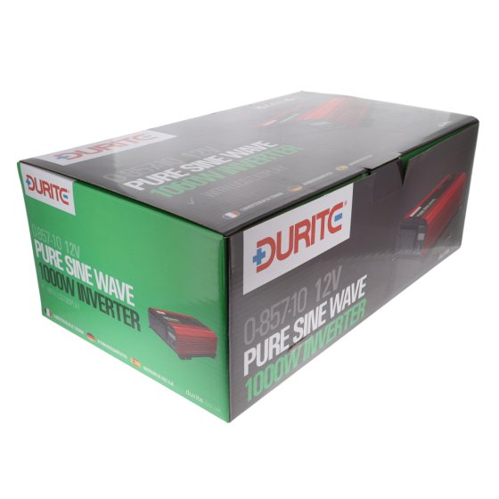 1000W Sine Wave Inverter 12V DC to 230V AC - LED Display, 2000W Peak, 2 USB Outputs