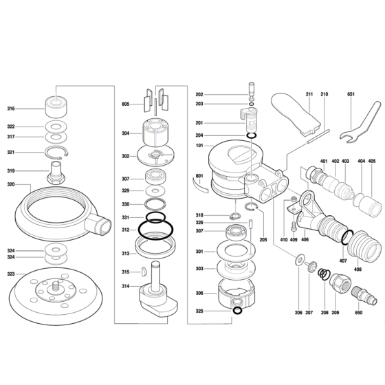 Bosch Sander Assembly