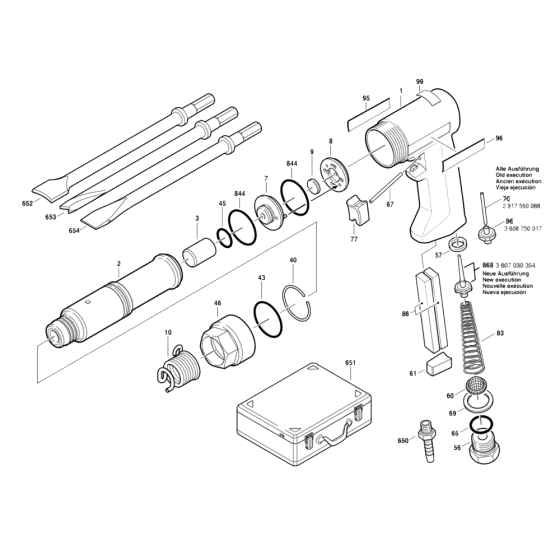 Pneumatic Chisel Hammer Assembly
