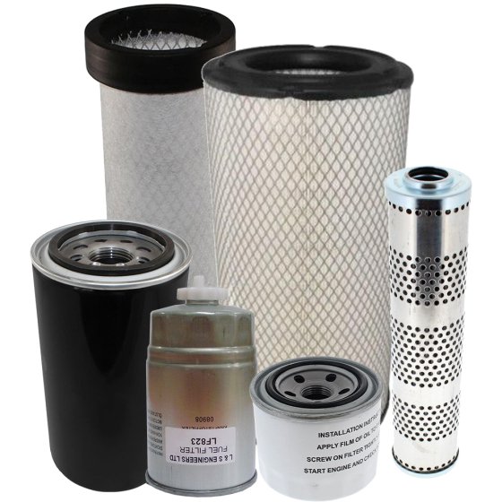 Filter Service Kit for Barford SX5000 5 Tonne - SX9000 9 Tonne Dumpers with Iveco Tier 2 Engine - Plastic Air Filter Housing