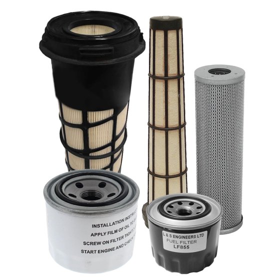 Filter Service Kit for Thwaites Mach 476 2 Tonne Dumper with Yanmar 3TNV82A-KWA2 Engine - Prefix 04 Onwards