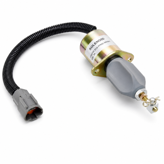 Stop Solenoid for Hyundai R60-5 Excavators - Replaces 1751ES-12A3UC12B1S