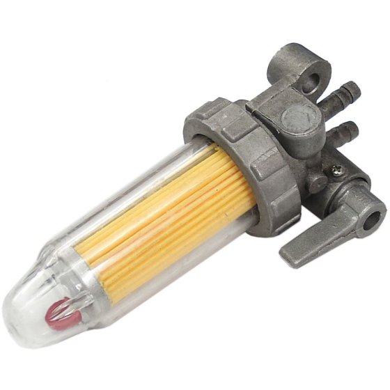 Inline Fuel Filter Assembly - 8mm Tails w/ Stop Tap