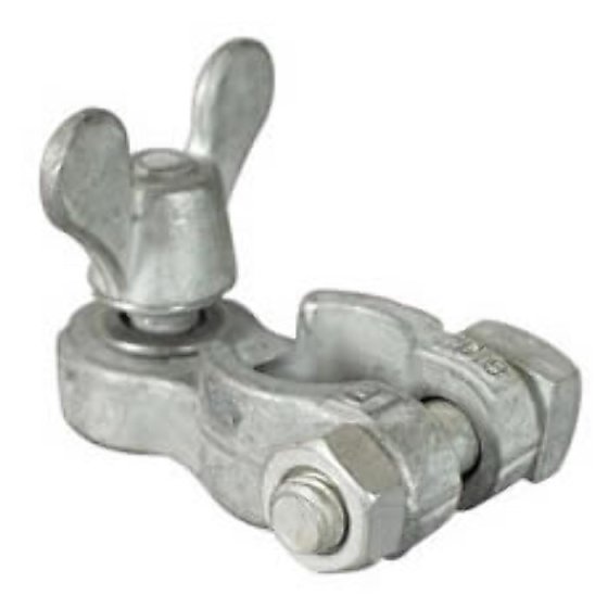 Positive Battery Terminals with Vertical 5/16" Whitworth Stud, Washer and Wing Nut - Ea - 5-100-23