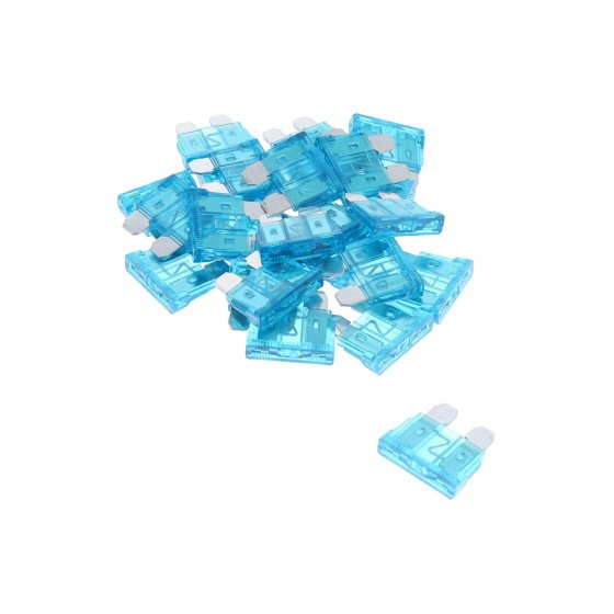 15amp Standard Blade Fuses - Pack of 25, Tin Plated Zinc Alloy, 32V DC Rated