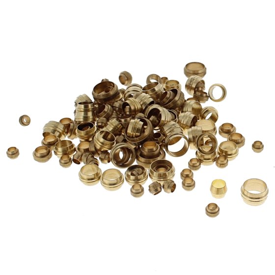 Metric Brass Stepped Olives, Sizes: 4-12mm, Assorted Pack of 150