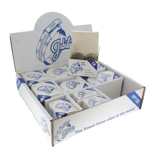 Hose Clip Box, Dispenser Pack, Sizes: 12(000)-55(2) Assorted Pack of 100