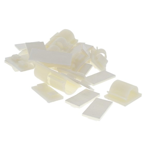 Nylon Cable Clips Adhesive, Sizes: S, M, L - Assorted Pack of 50