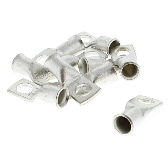 Tinned Copper Cable Sockets - 7.00mm Cable 8.00mm Hole (Pack of 10)
