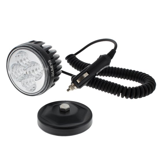 4 x 3W LED Work Lamp with Magnetic Base and 2.5m Retractable Lead - Black, 12/24V, IP67 - Each - 0-420-68