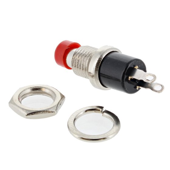 Mini Momentary On Push Switch w/ Plastic Button - 0.5A at 30V - 0-485-04