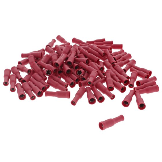 Red Pre-Insulated Receptacle Terminals - 4.00mm Pack of 100 - 2-001-35