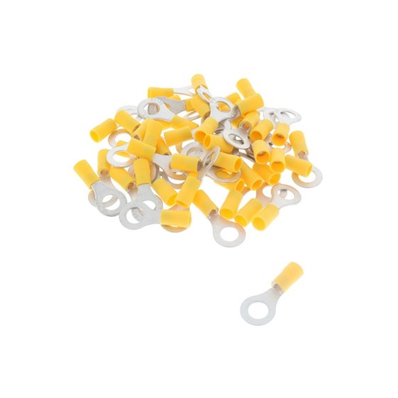 Yellow Pre-Insulated Ring Terminals - 8.40mm (Pack of 50)