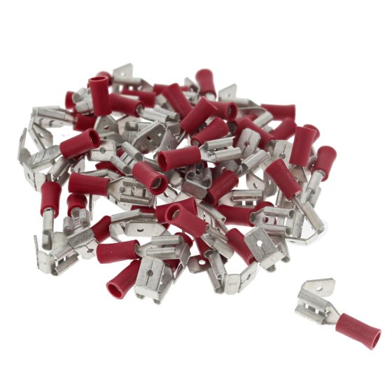Red Pre-Insulated Piggy-Back Terminals - 6.30mm (Pack of 50) - 0-001-33