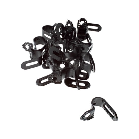 Black Nylon P Cable Clips for 6-9mm diameter cable (Pack of 25) - 0-002-92