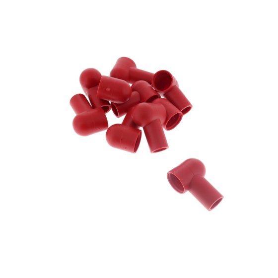 Large Red PVC Insulating Boot, Cable Entry 13mm, Terminal 17mm diameter - Pack of 10 - 0-003-85