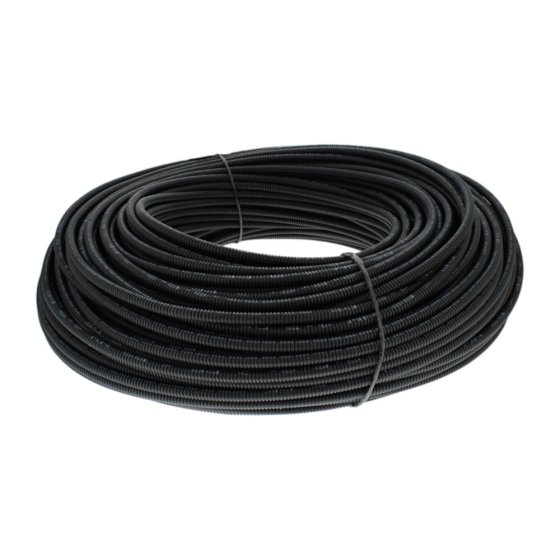 Black Polypropylene Deep-Section Convoluted Split Tubing 4.5NW x 100m - 0-328-04