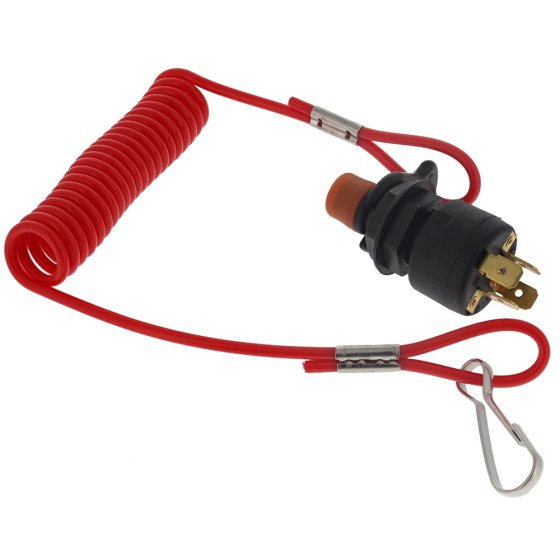 Marine Emergency Cut-Off Switch with Lanyard and Knob - 15A, 12V