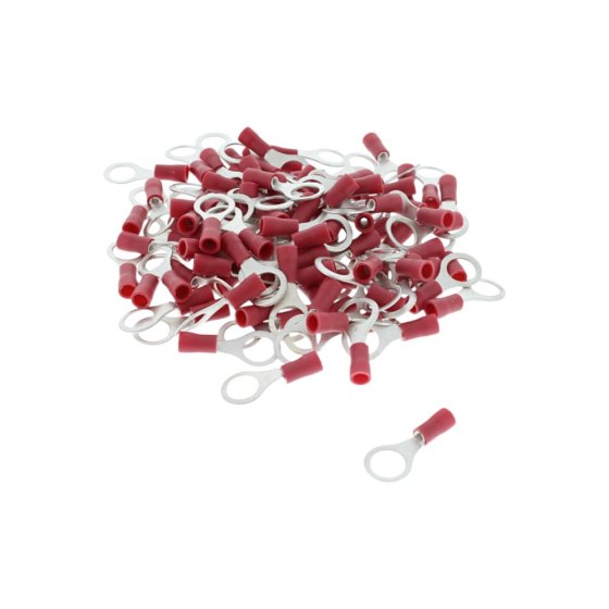 8.40mm Red Pre-Insulated Ring Terminals (Pack of 100) - 2-001-48