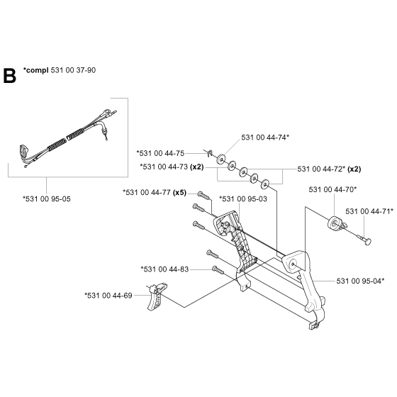 Handle & Controls for Husqvarna 125BT