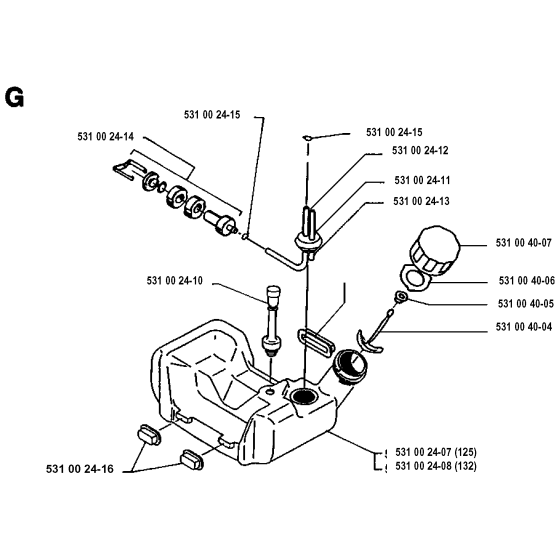 Fuel Tank for Husqvarna 132RB