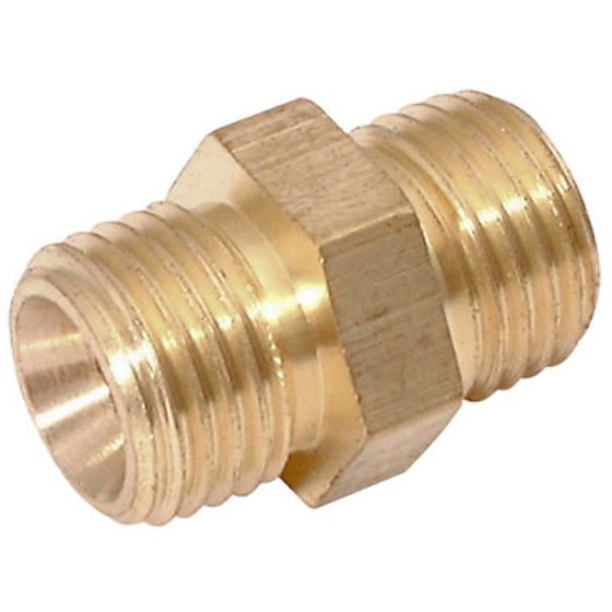 Brass Double Male Nipple, Type 141, 1" BSP with Hex Centre