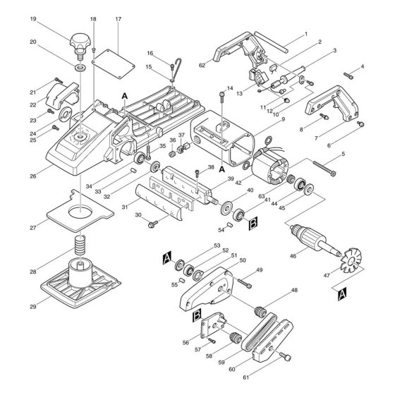 Makita 1806B Planer Assembly