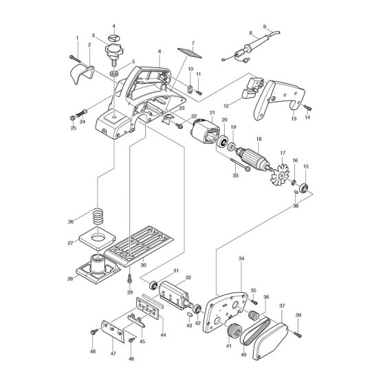 Makita 1902 Planer Assembly
