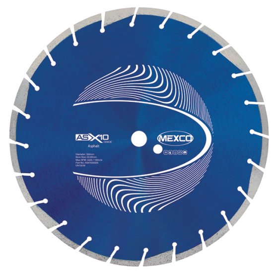 Mexco 350mm Asphalt X10 Grade 20mm Diamond Blade Bore