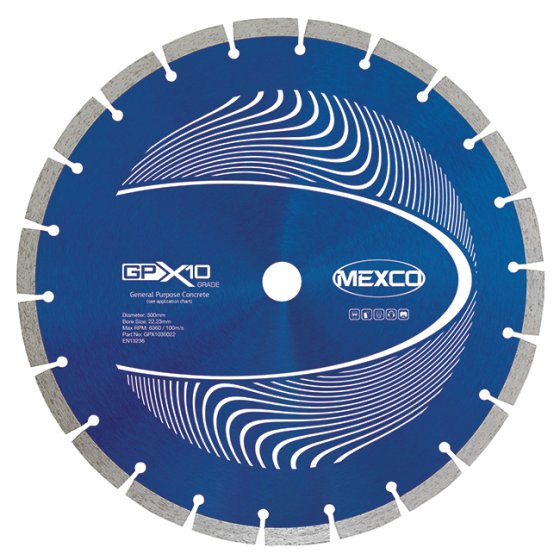Mexco 300mm Concrete X10 Grade 22.23mm Diamond Blade Bore