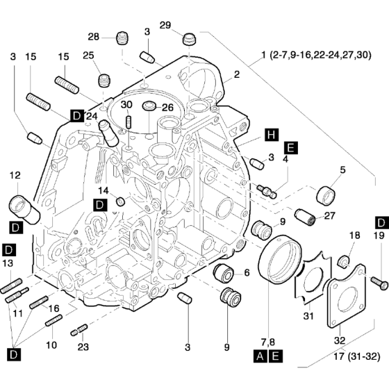 Crankcase Assembly for Hatz 1D41