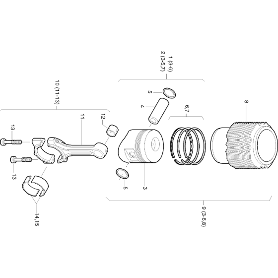 Piston, Conrod, Cylinder Assembly