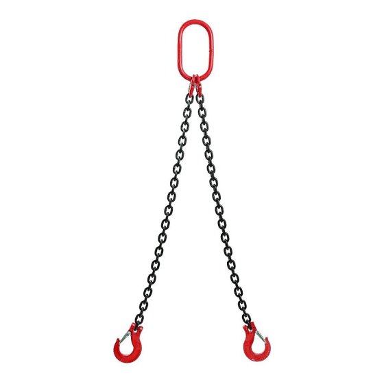 2 metre 8mm 2-Leg Chain Sling with Clevis Sling Hooks with Safety Catch