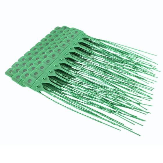 Green Security Seal (15kg) 250mm x 2mm, 100 Pack