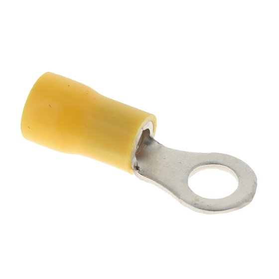 Ring Terminal Yellow 5mm (2BA) Electrical Fitting - 50 Pack