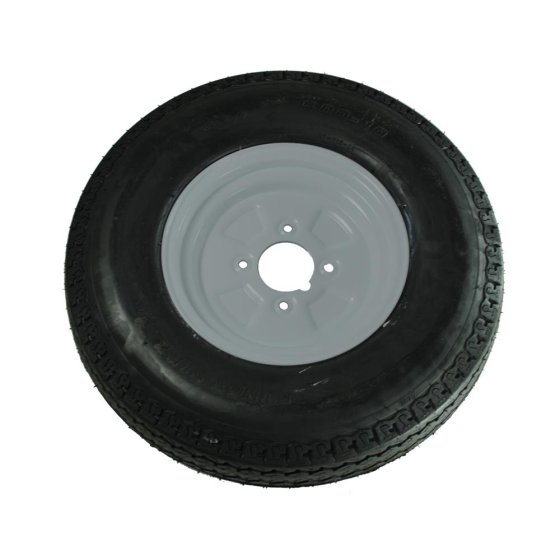 Trailer Wheel & Tyre 5.00-10 4PR 4 Stud 4in PCD TL Silver Rim 355kg