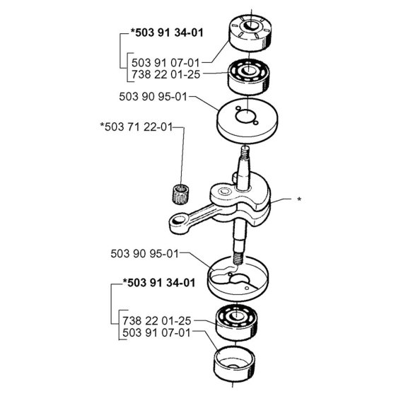 Crankshaft for Husqvarna Auger