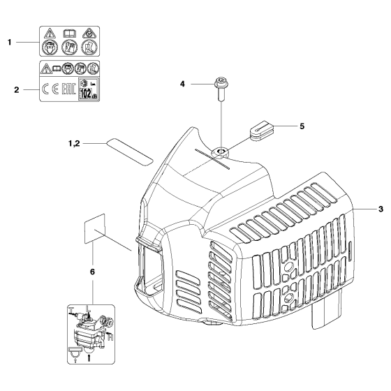 Cylinder Cover for Husqvarna 226 HD60 S