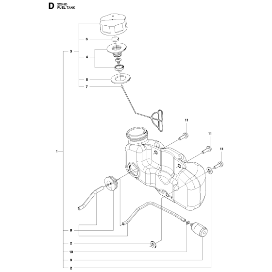 Fuel Tank Assembly for Husqvarna