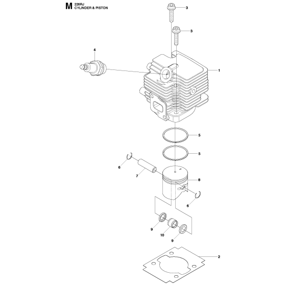 Cylinder Piston for Husqvarna 226RJ
