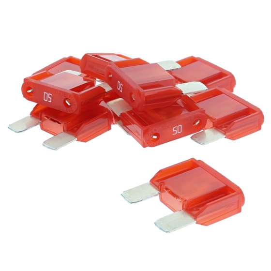 Littelfuse MAXI Blade Fuses, 50 Amp Red, Pack of 10