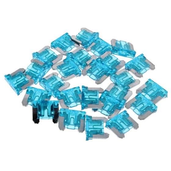 15 AMP Blue Low Profile Mini Blade Fuses (25 Pack)
